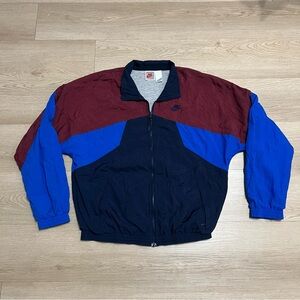 Vintage Nike Full Zip Men's Size Medium Windbreaker Jacket Pockets Colorblock